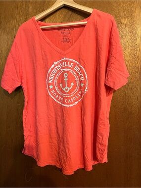 Southern Spirit Wrightsville Beach Anchor Graphic Tee - Coral